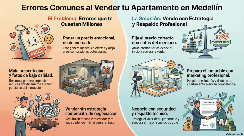 Errores al vender un apartamento en Medellín: los 5 más costosos y cómo evitarlos