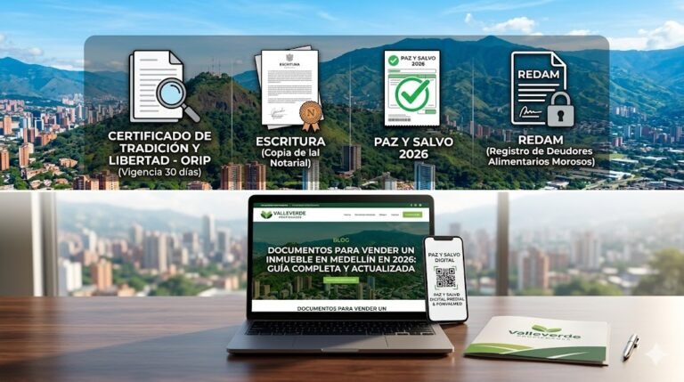 Documentos para vender un inmueble en Medellín en 2026